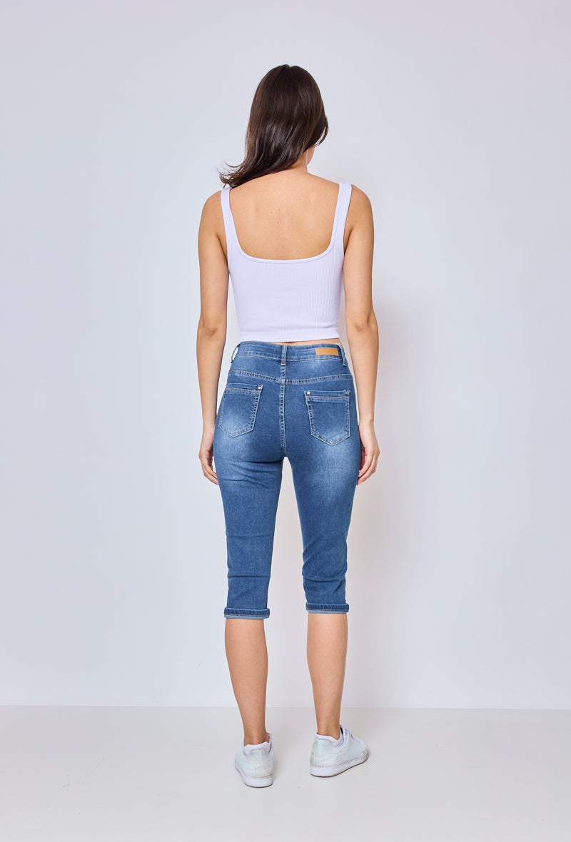 PANTALON JEANS 3/4 SMALL SIZE GRIFFÉ