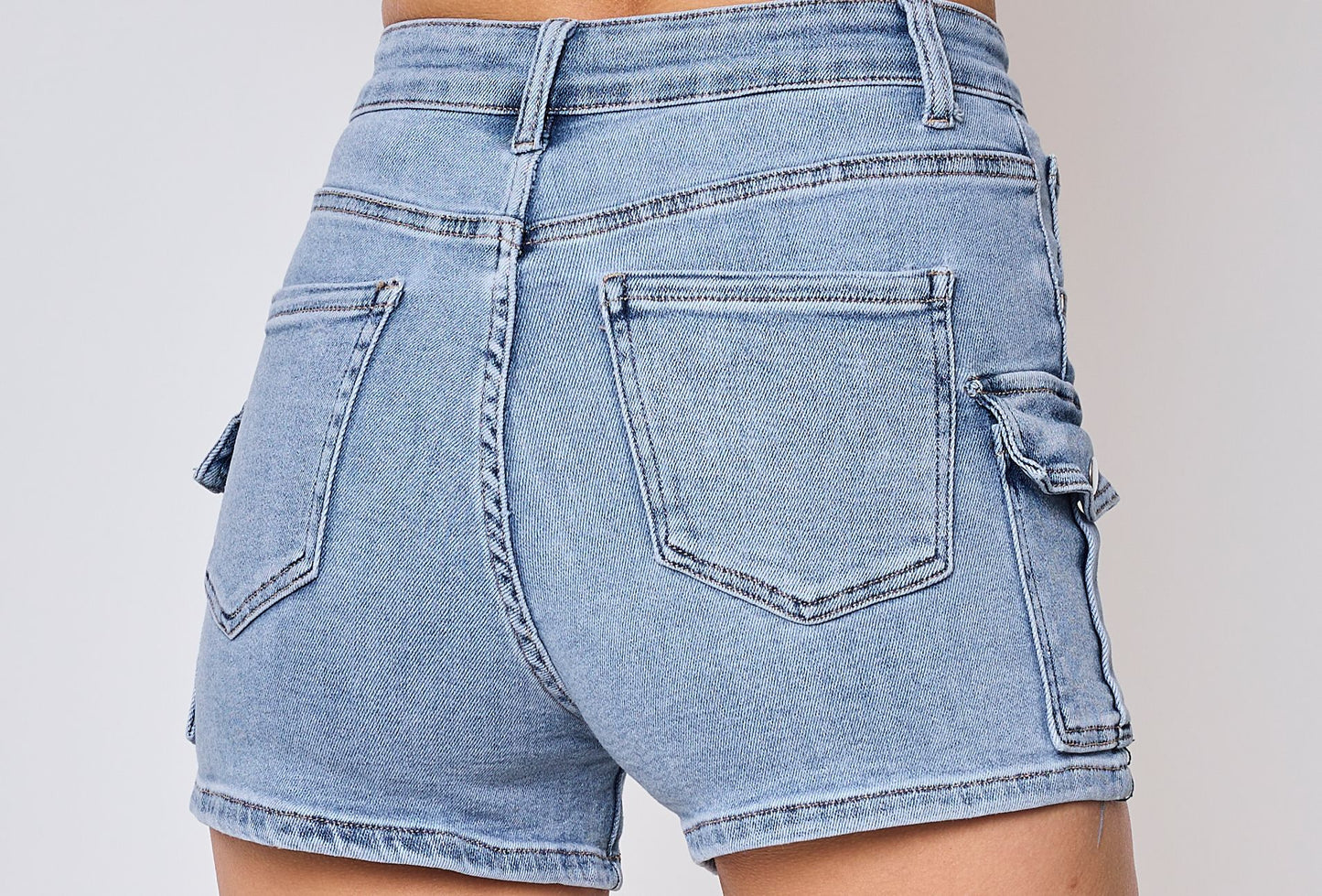 SHORT JEANS SLIM TAILLE HAUTE -CARA