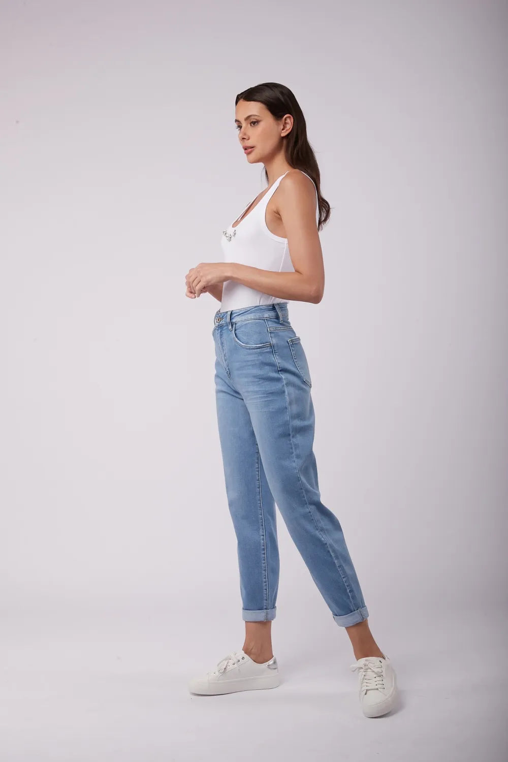 PANTALON JEAN MOM - BLUE