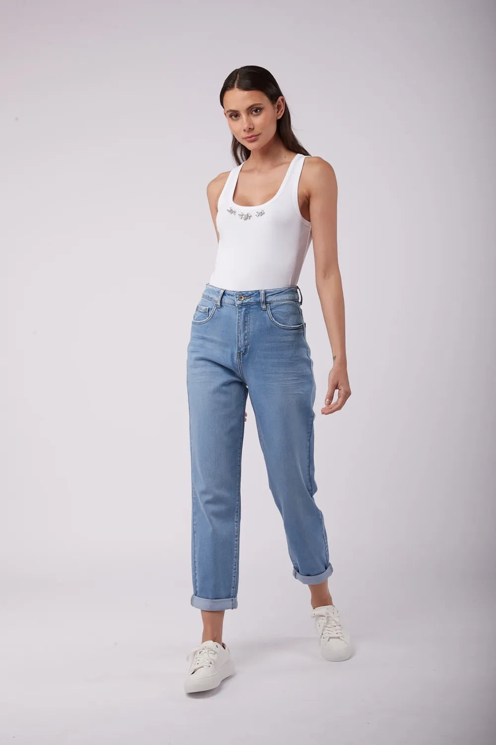 Mom jeans - BLAUW 