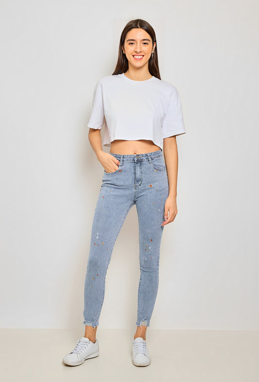 PANTALON JEANS-MISSY SLIM PUSH-MOM FIT/BOYFRIEND TAILLE HAUTE