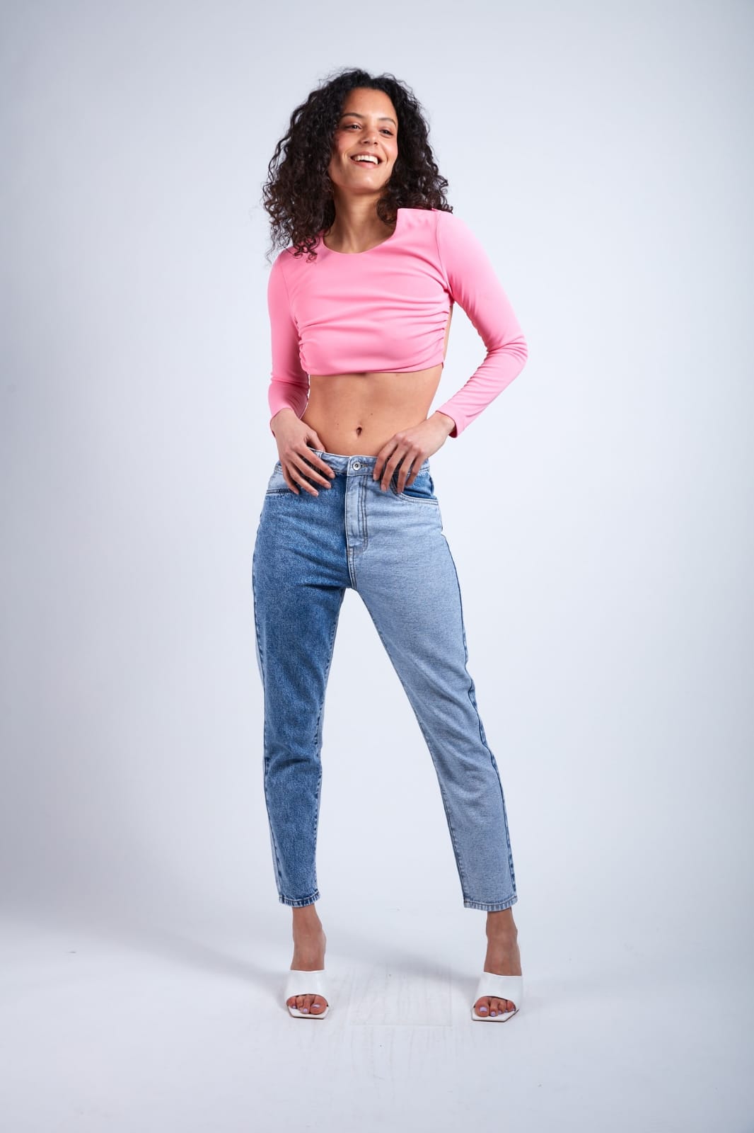 Two-tone mom jeans - MIK 