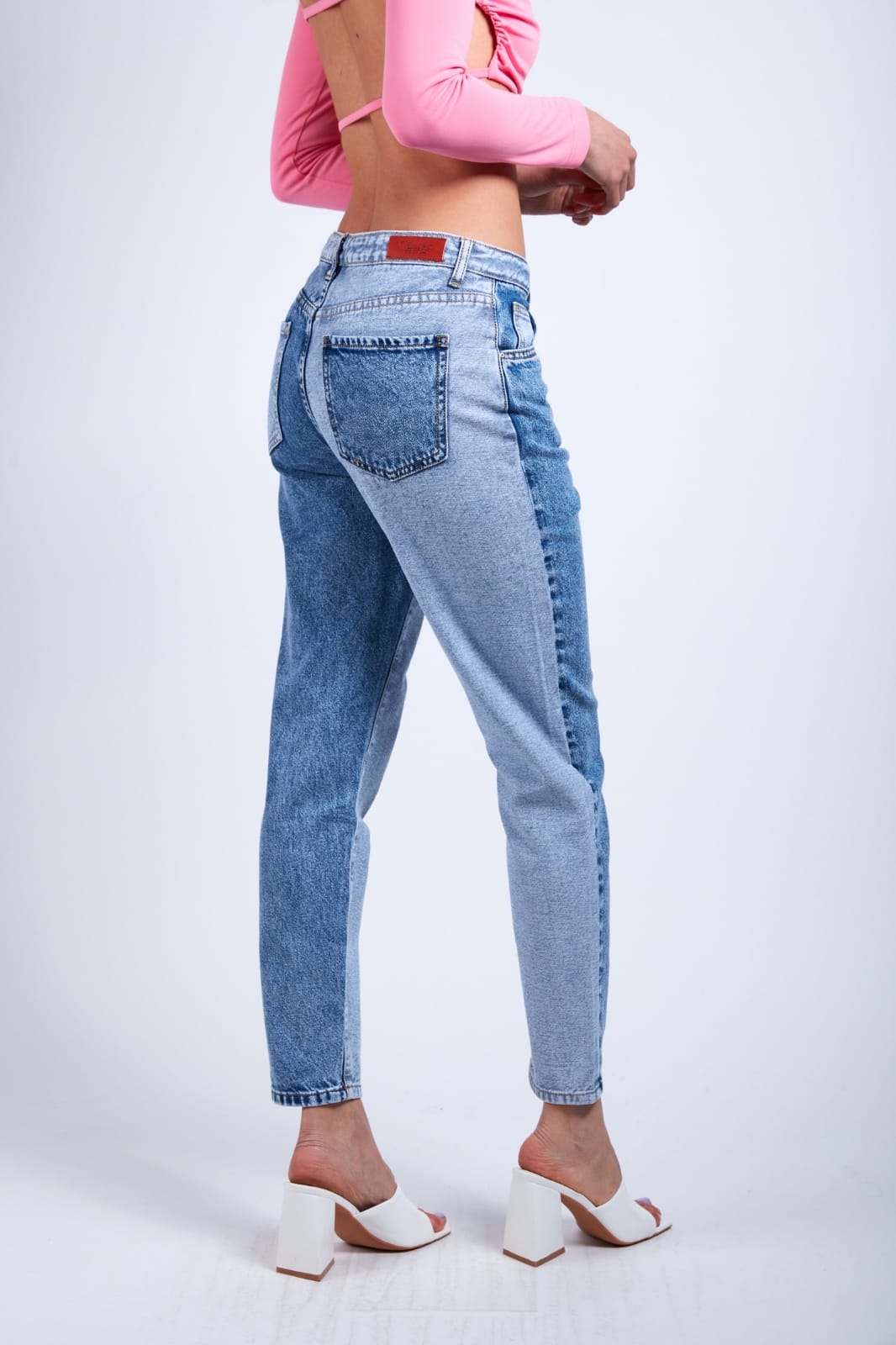 Two-tone mom jeans - MIK 