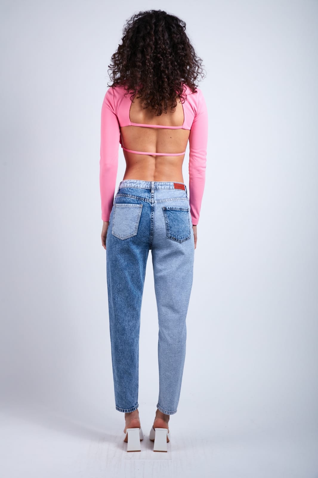 Two-tone mom jeans - MIK 