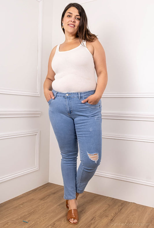 PANTALON JEANS DESTROY SKINNY BIG SIZE