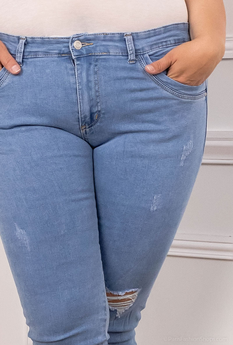 PANTALON JEANS DESTROY SKINNY BIG SIZE