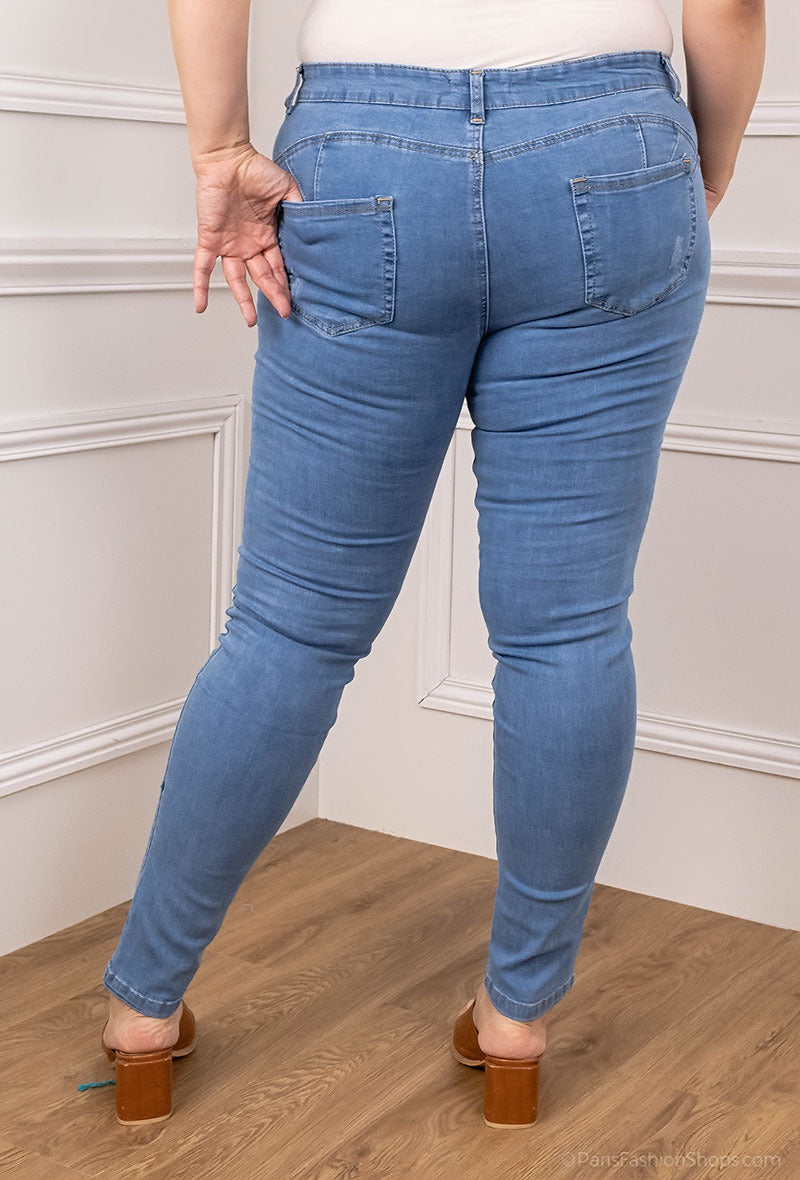 STYLE REBELLE: CURVY DESTROY SKINNY JEANS PANTALON