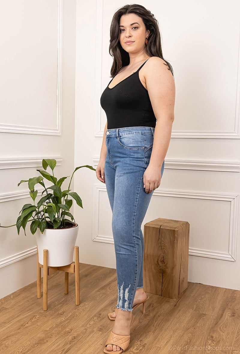 JEANS PANTALON  GRANDE TAILLE CURVY STYLE : ÉLÉGANCE REBELLE