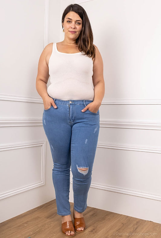 PANTALON DESTROY & GLAMOUR : LE JEANS SKINNY BIG SIZE