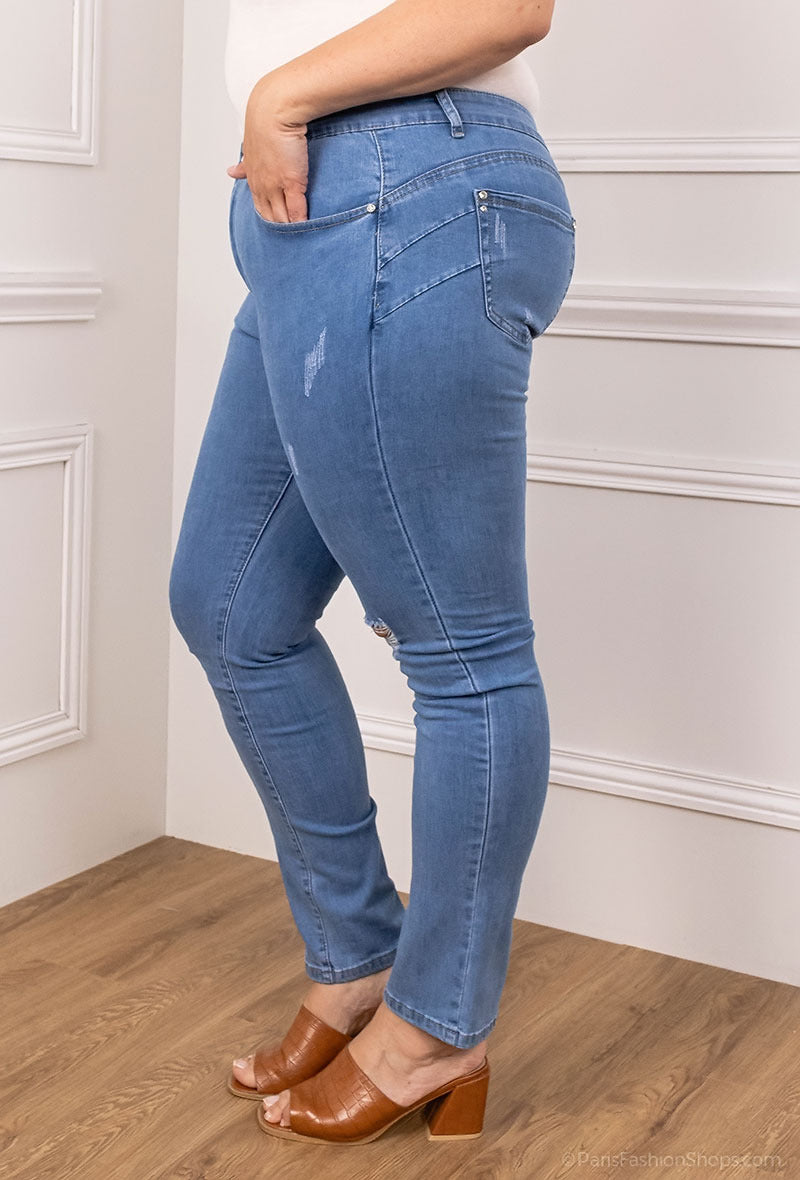 PANTALON DESTROY & GLAMOUR : LE JEANS SKINNY BIG SIZE